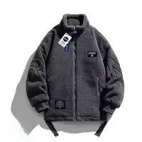 8617皮毛一体颗粒绒休闲加厚男款运动百搭春秋保暖立领