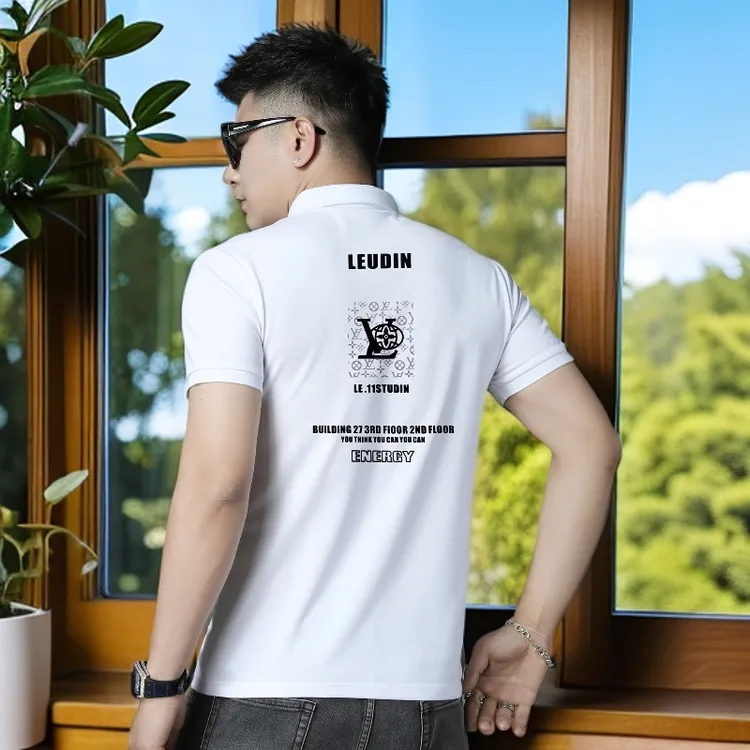 娜罗普西男士夏季时尚字母印花休闲Polo衫潮牌翻领短袖T恤男上衣