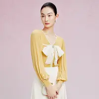 【晨粉专享价】25春秋撞色拼接优雅气质高级感千金风长袖针织衫
