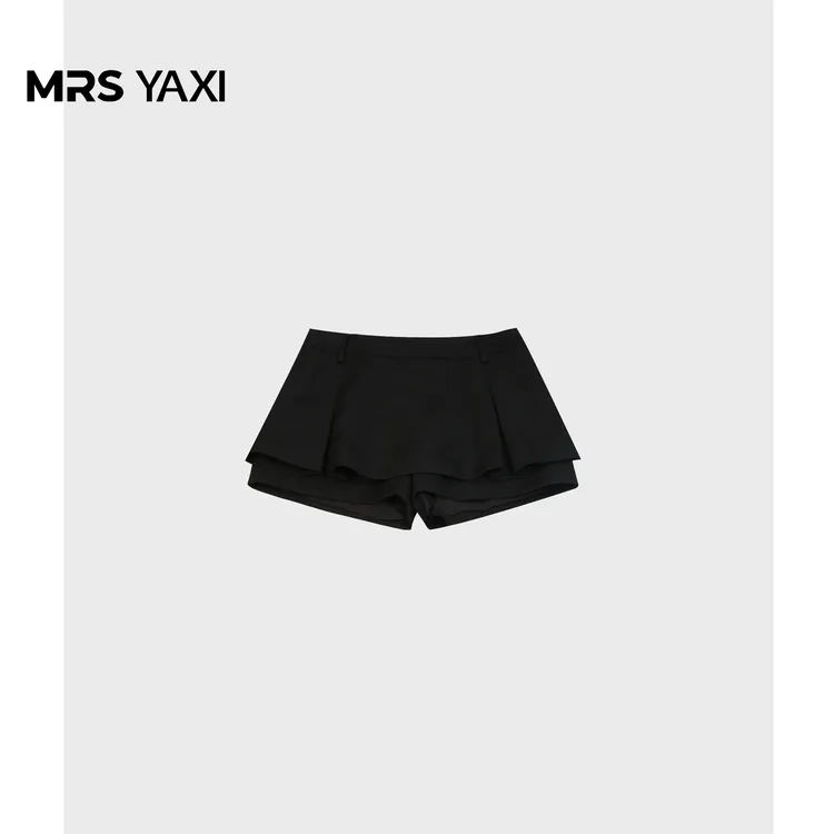Mrsyaxi简约纯色假两件半身裙短裤YX5021813