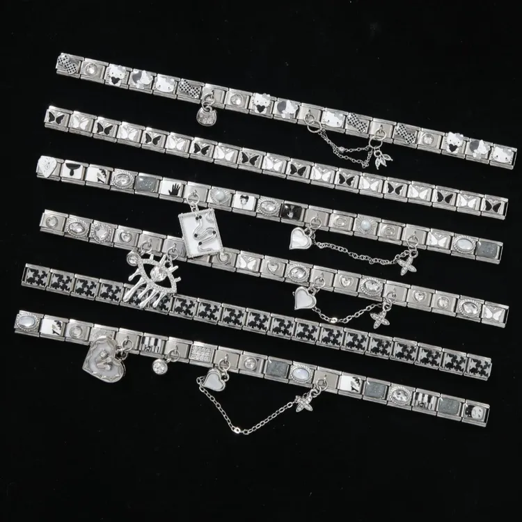 钛钢手链 【黑白成品条！】diy手链表带自主DIY不易掉色精致饰品双11