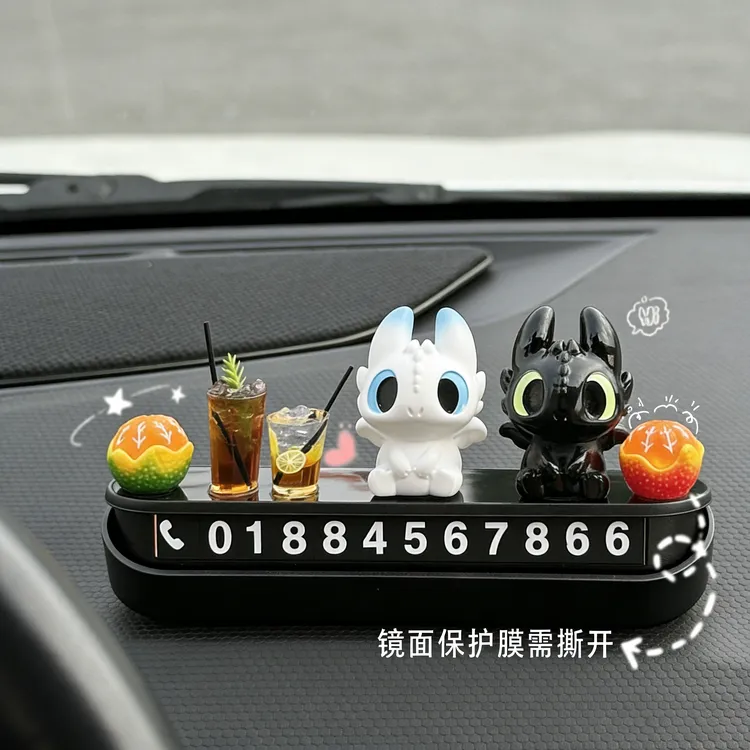 挪车电话牌2025新款无牙崽仔车载个性汽车摆件临时停车号码牌