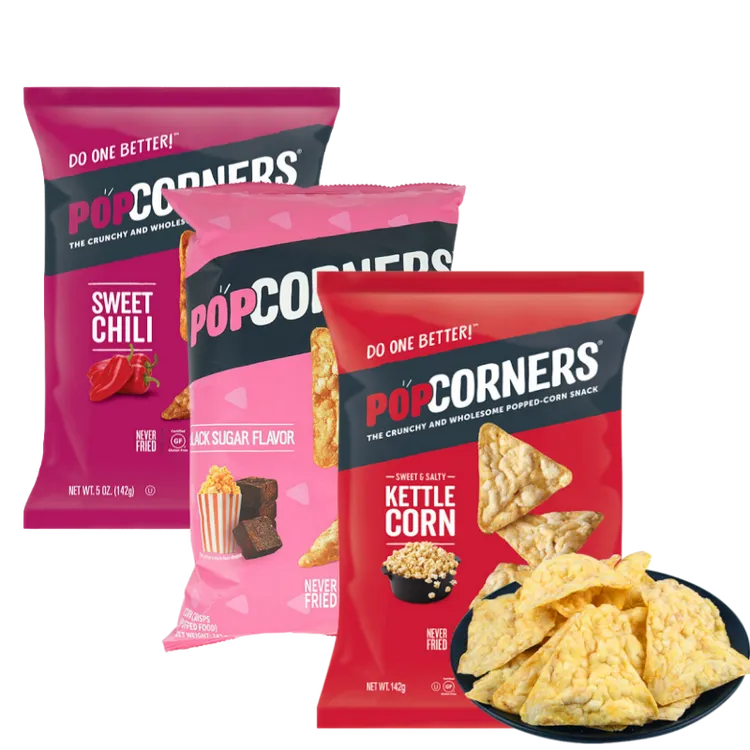 【胖虎专属】[25.11.27到期]POPCORNERS玉米片142g*3袋 咸甜黑糖甜辣椒味组合