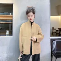  【格一专场专属】秋冬女秋冬设计师毛呢外套双面呢翻领学院风23181
