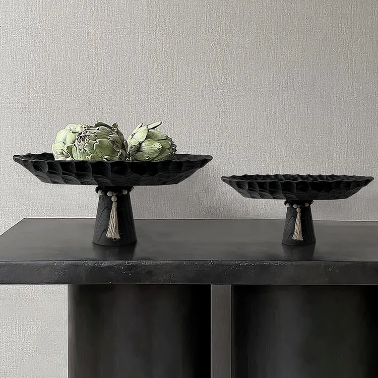 久伴长物部托盘茶盘水果盘餐盘浮雕手工桌面客厅餐厅家用民宿装饰