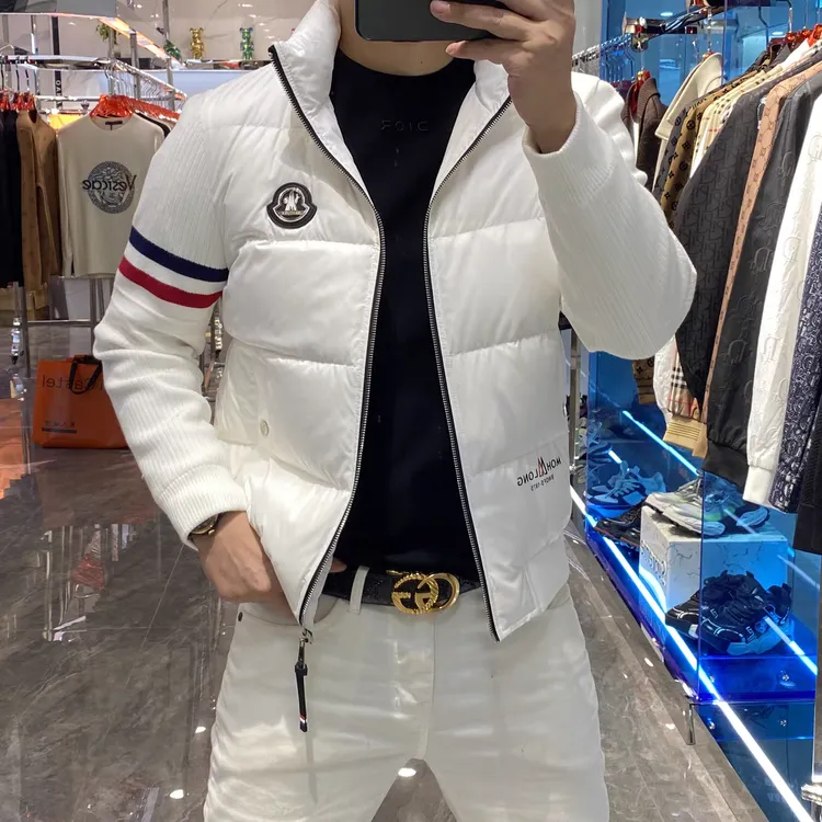 男士高品质欧货立领收口袖保暖休闲风拼接冬季休闲轻奢羽绒服