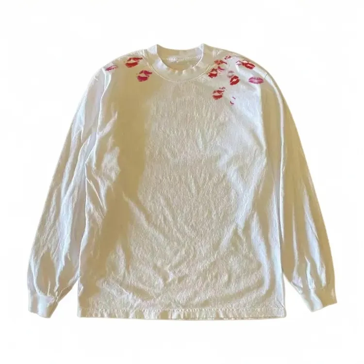 时尚休闲海外订单尾货~剪标撤回外贸潮流重磅美式复古长袖t恤上衣