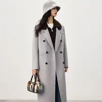 B049    双面冬气质大衣新款韩版中长款毛呢外套女