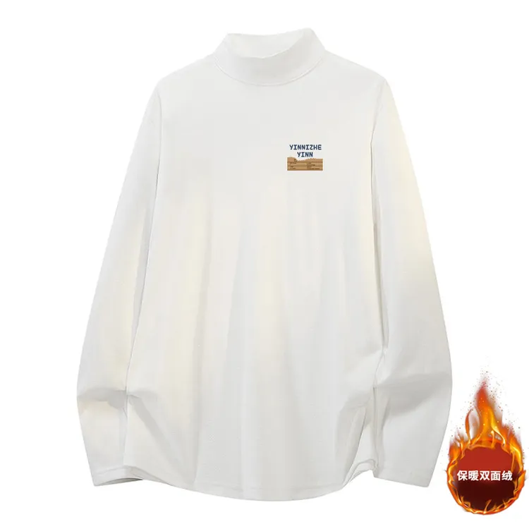 YNZ.XX双面绒打底衫男秋冬季新款潮流印花大码宽松保暖长袖t恤男