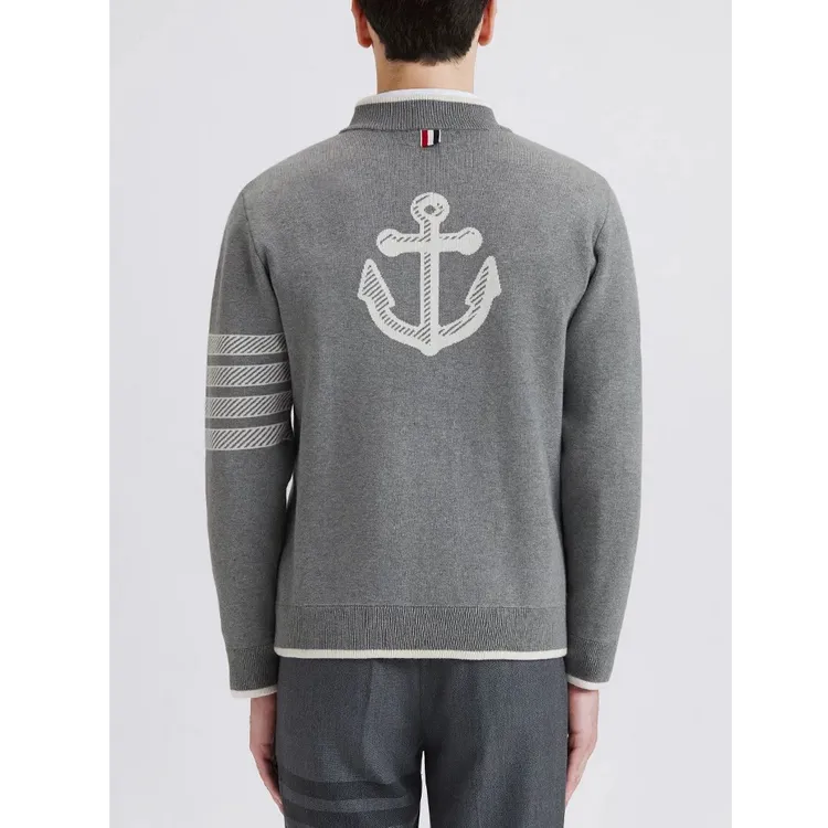 TB【官方正品】THOM BRONMAN汤姆布郎棒球服船锚立领外套纯棉男女