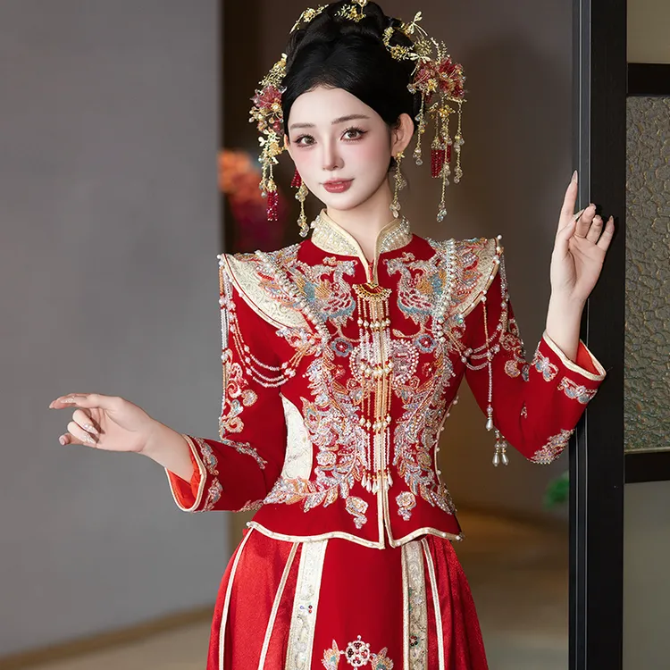秀禾服婚服女2025结婚中式嫁衣新娘龙凤褂敬酒礼服重工嫁衣夏季