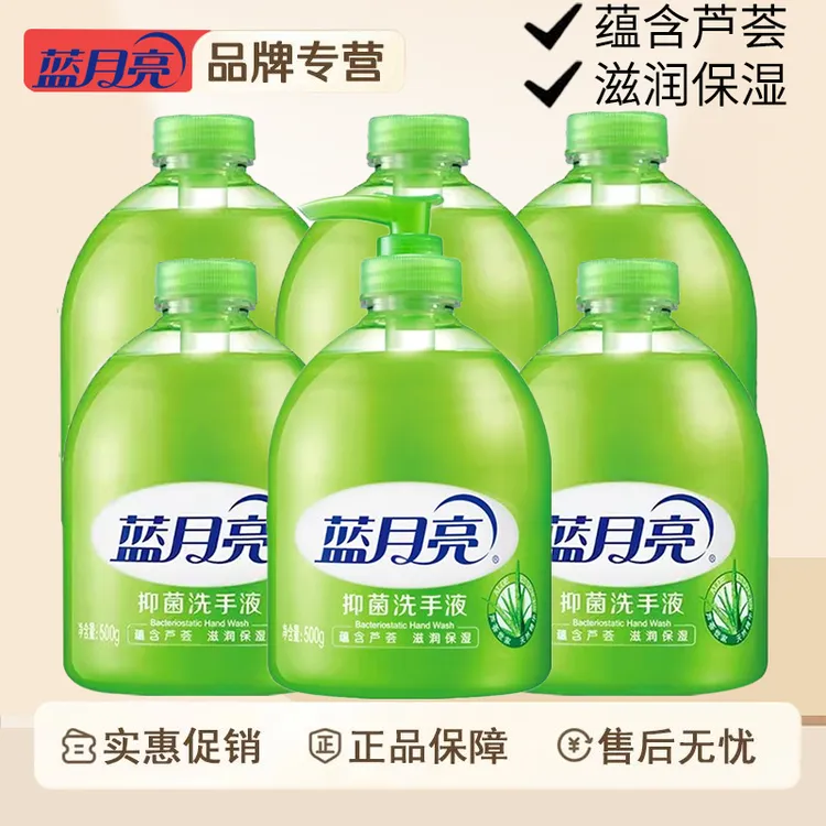 蓝月亮【6瓶装】芦荟抑菌洗手液清洁温和配方慈润保湿按压正品保证 