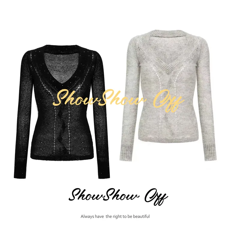 【Roro专属】SHOWSHOW OFF 25AW *绞花细闪*辣妹针织毛衣修身打底上衣 261011