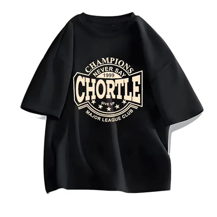 2025夏季潮牌纯棉男士短袖T恤衫印花上衣圆领情侣体恤半袖衣服男t