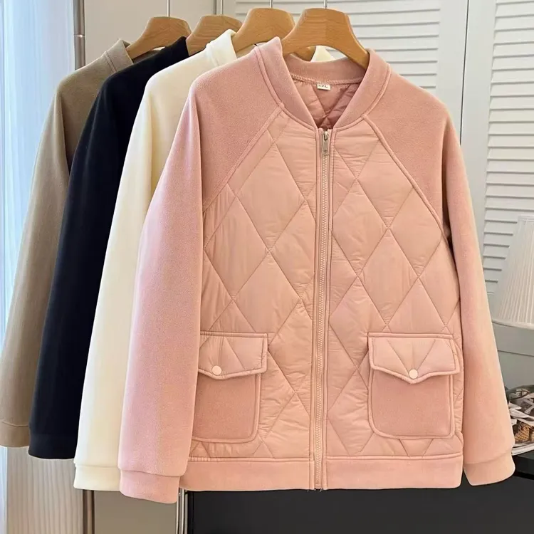 女士瑜伽服运动打底棉服立领轻薄秋冬保暖外套休闲棒球服棉袄