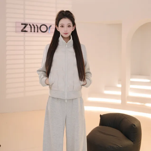 纸墨2025秋冬新款羽绒拼接外套休闲长裤DDP47