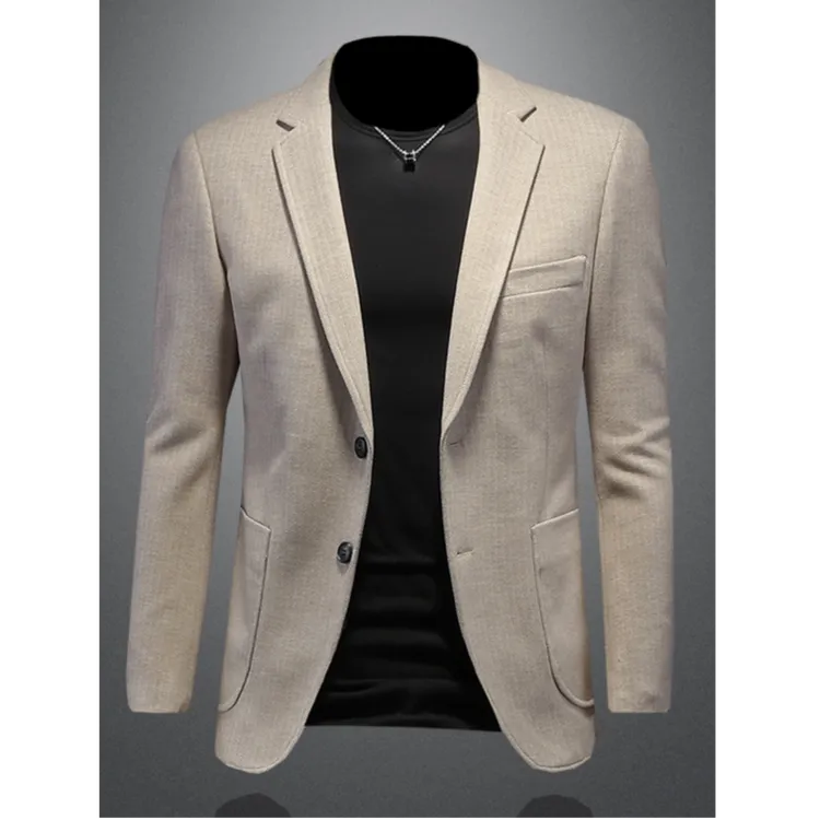 罗尔基那斯高端加厚羊毛西装男秋冬新款潮流商务休闲单件西服外套