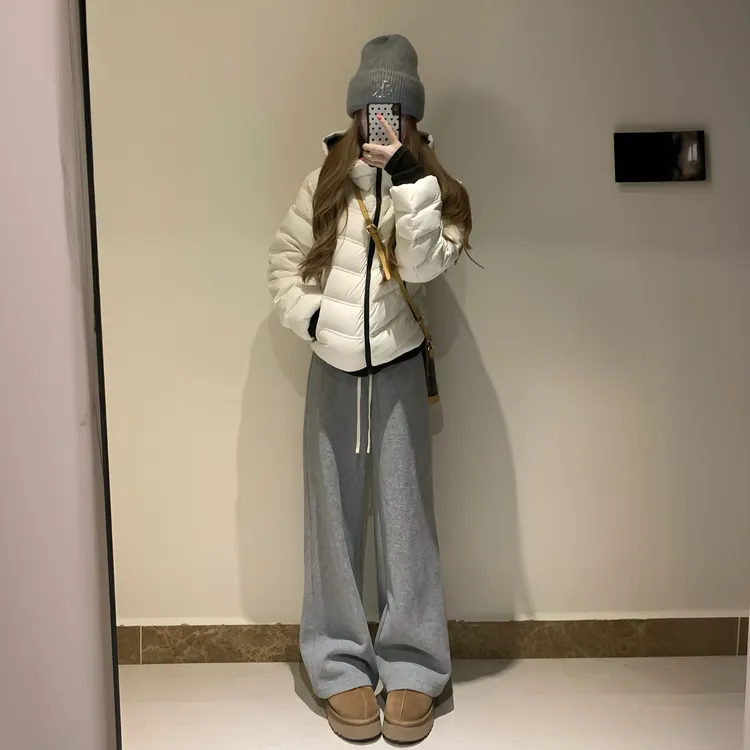 排骨连帽棉服女冬季轻薄款2025年新款修身显瘦百搭休闲棉袄冬外套