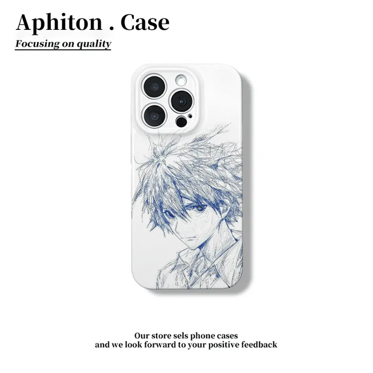 线稿渚薰素描适用于苹果iqoo华为oppo小米vivo一加菲林手机防摔壳