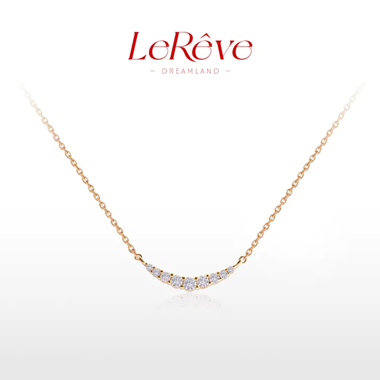 【LeReve 月牙微笑项链】镀K金锁骨链小众高级日式轻珠宝礼物