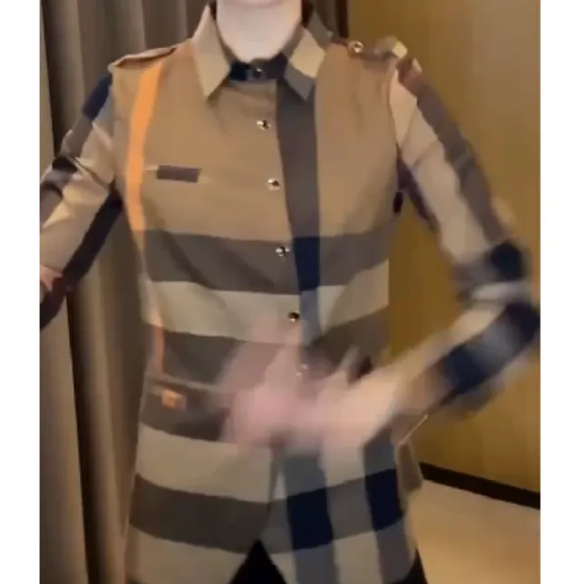 2024春季新款时尚女装网红潮流气质靓丽格子衬衫G2