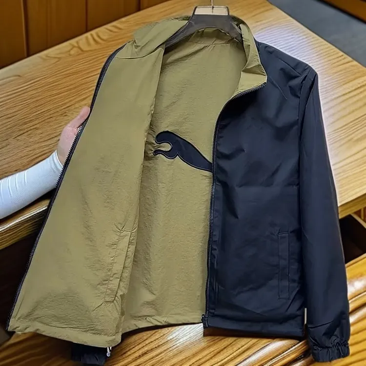 8172（双面服）春季新款时尚百搭立领刺绣双面穿夹克外套