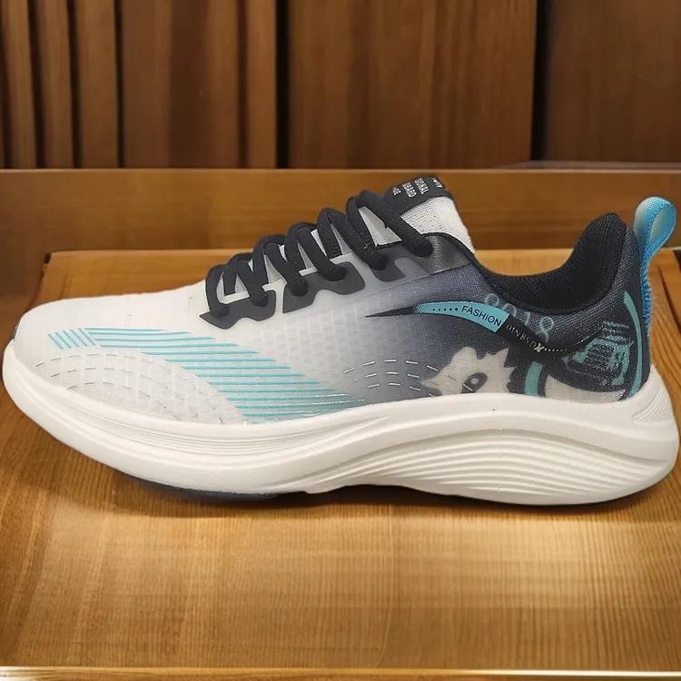 2024新款男鞋冰丝加爆米花橡胶底板舒适休闲百搭透气软底潮鞋