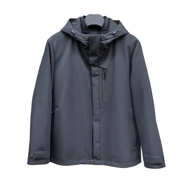 《盛鑫服饰》7033男士水貂内胆可脱卸保暖连帽外套派克服