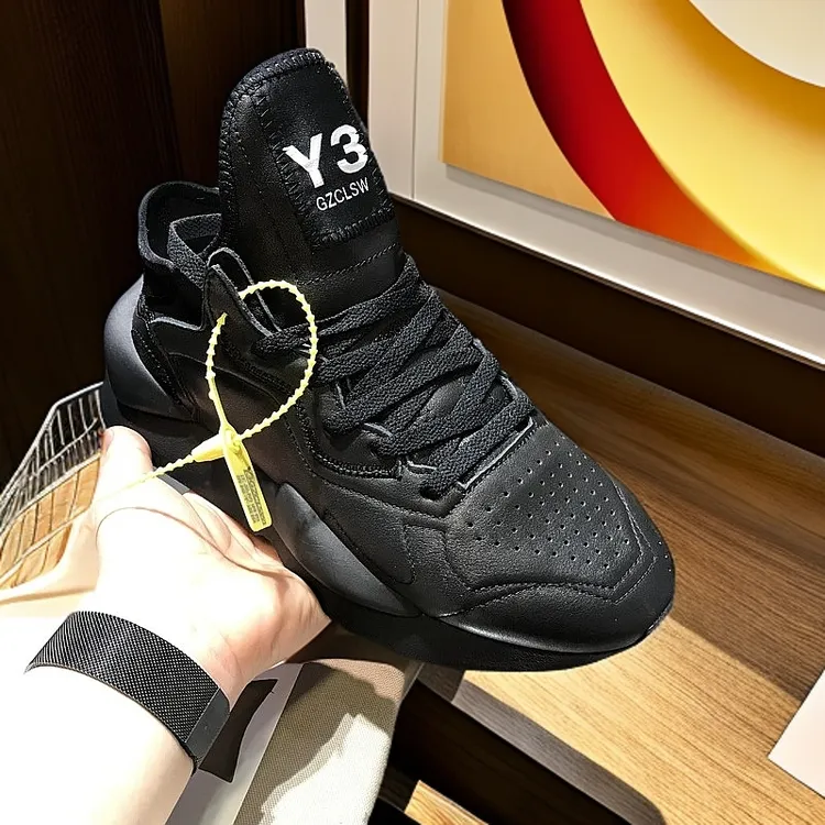 Y3GZCLSW潮流男鞋全黑色暗黑风忍者鞋厚底真皮老爹鞋港风发型师潮