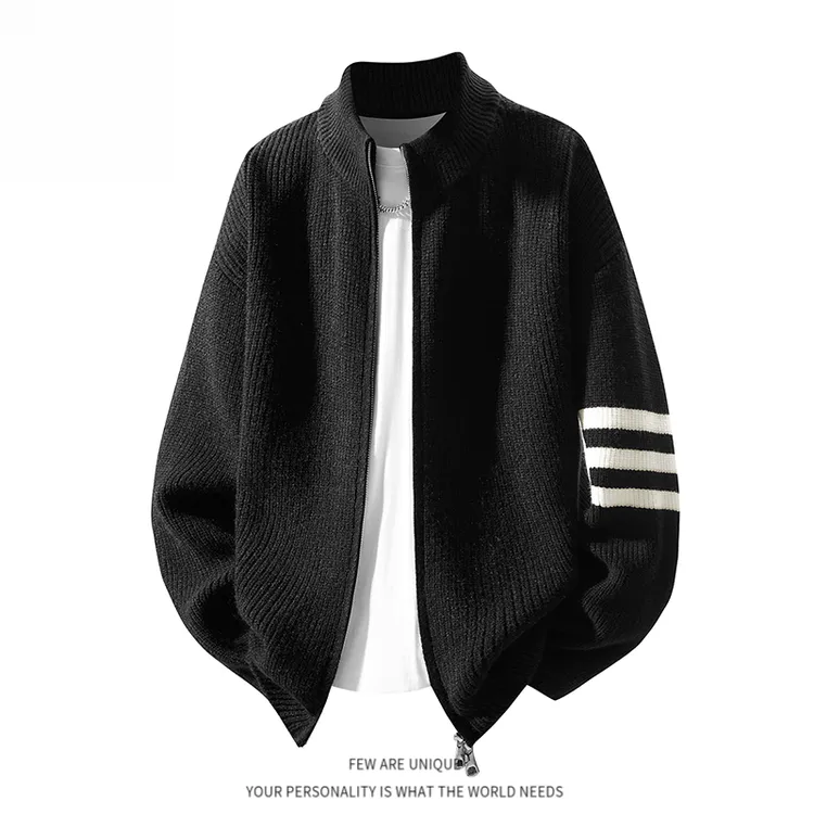 男士百搭宽松韩版时尚秋冬季开衫慵懒风毛衣休闲针织衫美式外套男