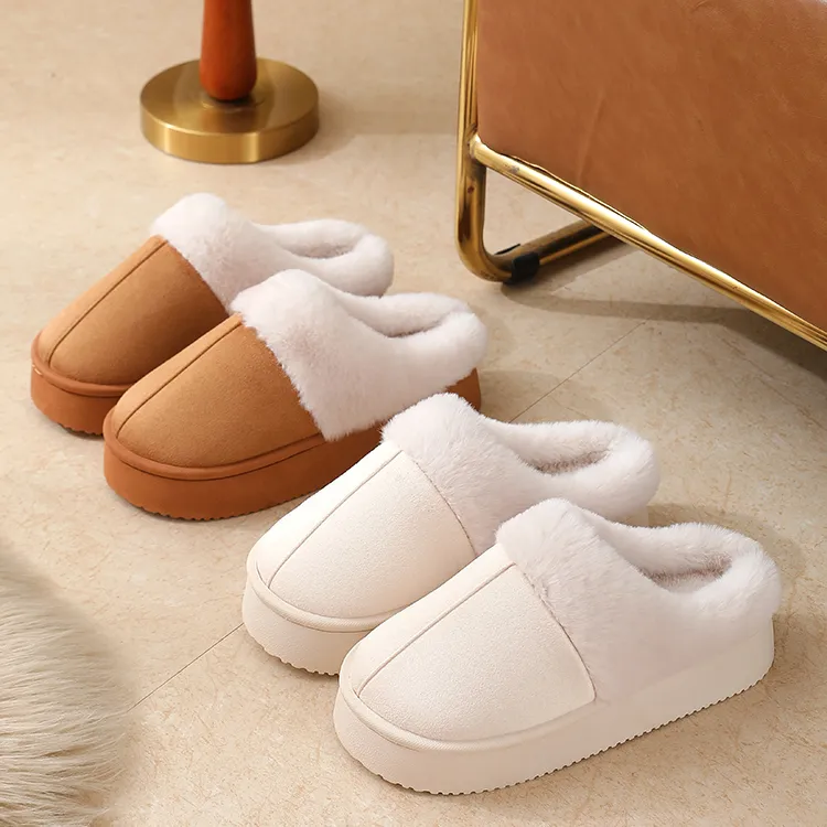 【厚底加绒】【增高保暖】2025加厚棉鞋外穿家居防滑男女款冬季棉拖鞋