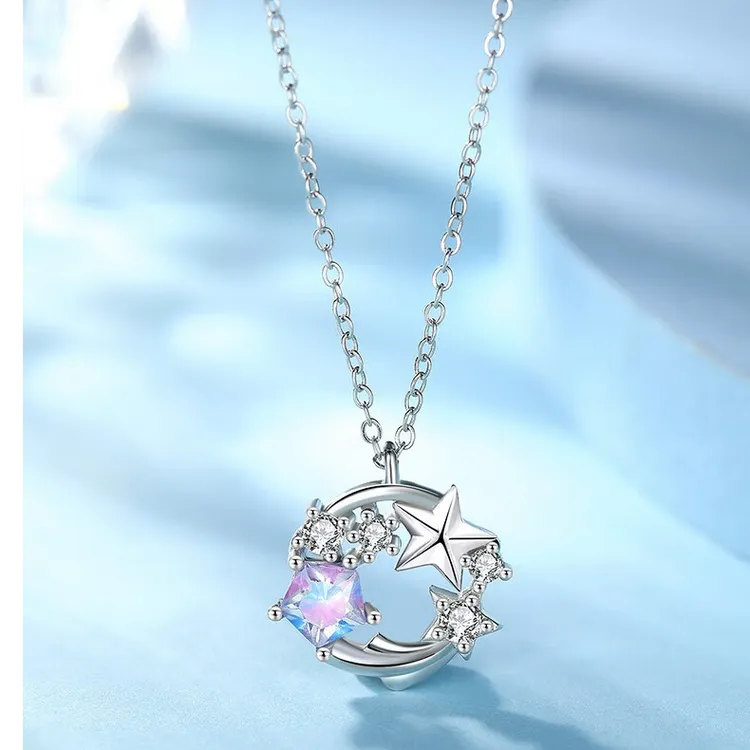 FARCOKO/法蔻 吊坠925银 星环项链女士首饰女款小众百搭七夕礼物