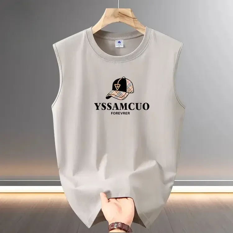 2025新款薄款男士背心运动夏季纯棉圆领无袖t恤健身休闲男装坎肩