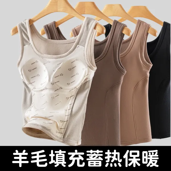 保暖内衣女士秋冬季加绒加厚背心内搭修身显瘦无袖打底衫