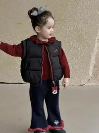 842女童L·H ·NIAO2025秋冬新款韩版洋气时髦牛仔裤百搭加绒牛仔裤