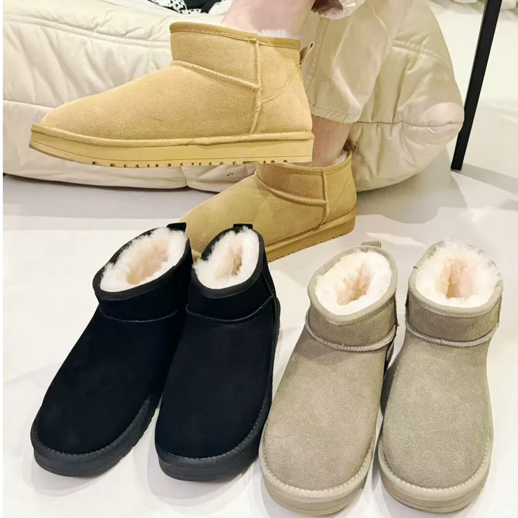 【羊皮毛一体】男款短筒经典雪地靴牛皮保暖百搭时尚雪地靴