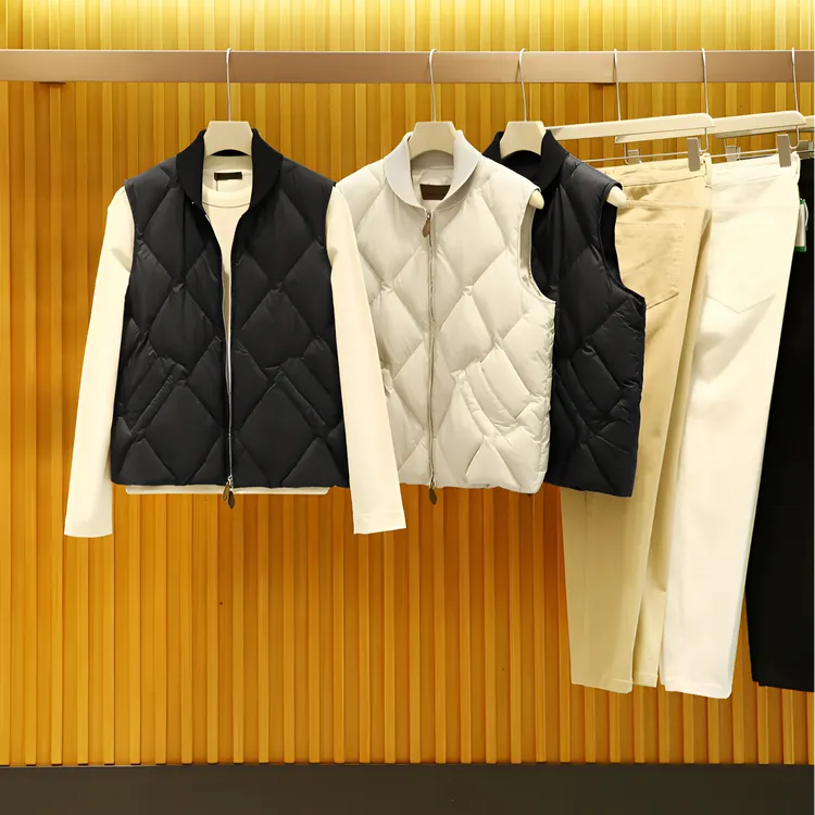 高端货！不一样的设计！ 90白鸭绒！冬季男士保暖拼接羽绒马甲坎肩