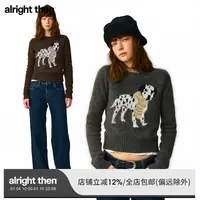 alright then羊驼毛合身正肩圆领围巾斑点狗套头毛衣