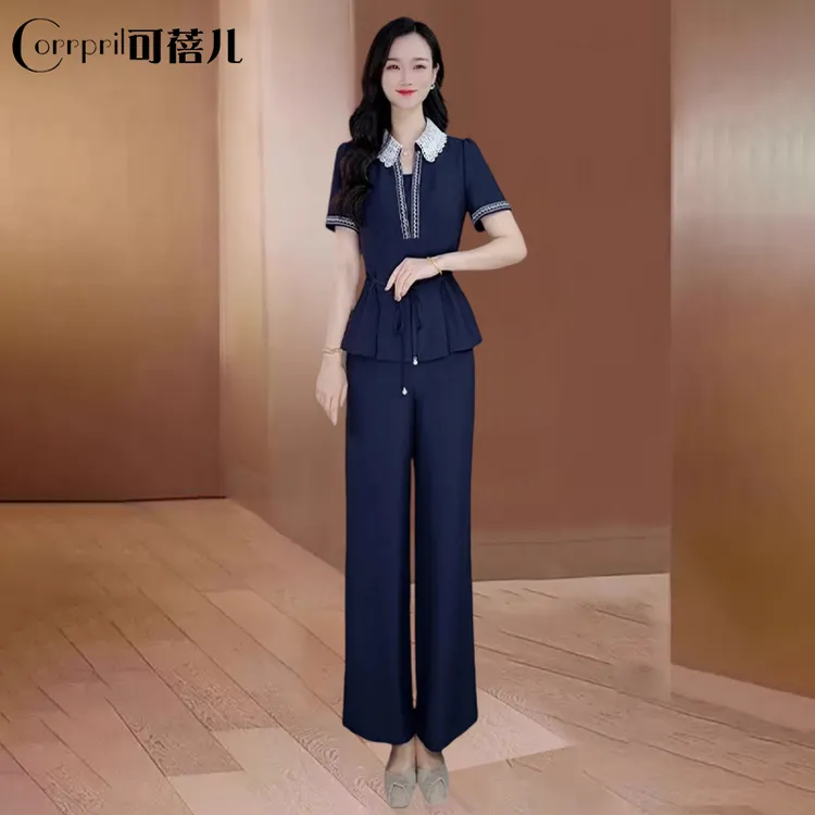 【可蓓儿】短袖轻奢小众高级感休闲职业女套装2025夏季显瘦气质减龄