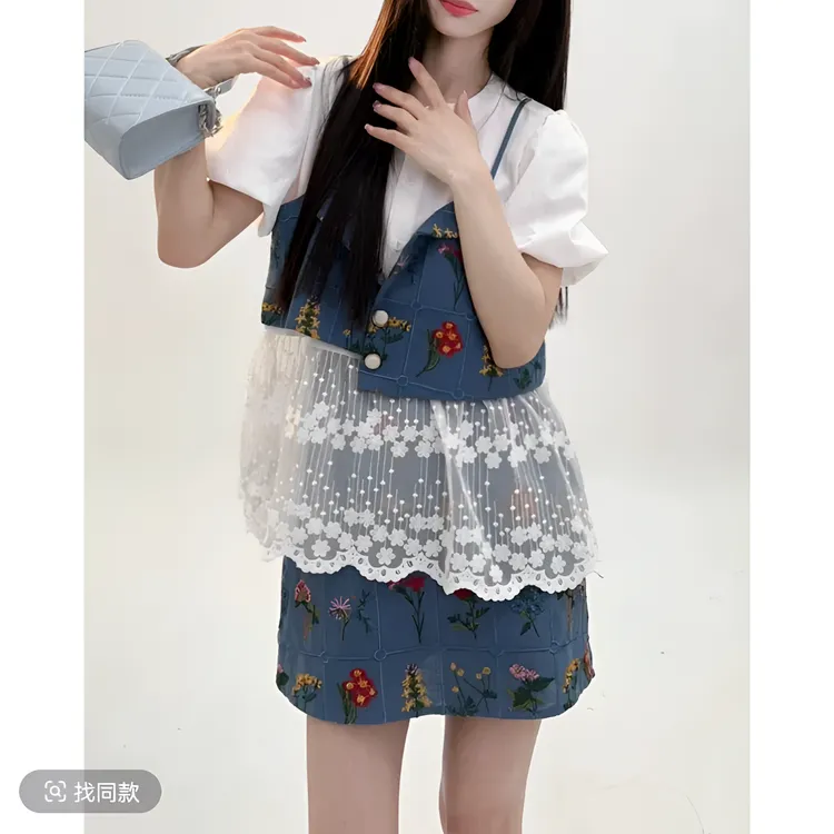 中国风刺绣套装2025品质女装洋气春夏出行时尚休闲千金风小个子潮