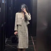 2025春秋新爆款通勤法式套装时尚高端气质名媛小香风外套两件套女
