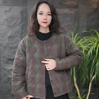 JJ【格子棉衣】拼接格子厚款格纹女棉服棉衣短外套上衣休闲棉服