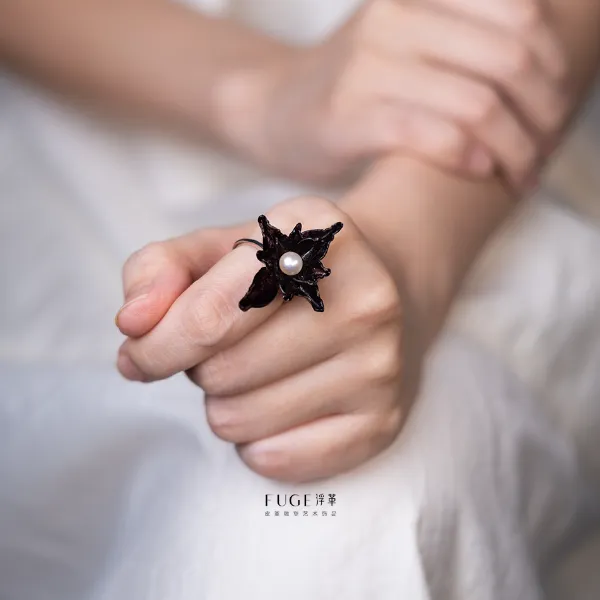 《浮革Fuge》 皮雕塑守护戒指手工开口可调节指环百搭复古