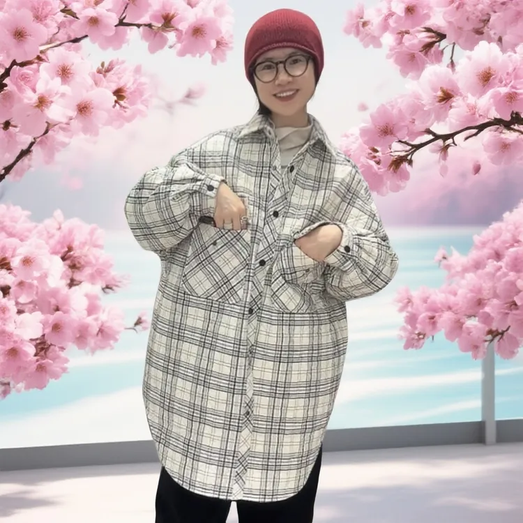 新思维新款绗缝双色加棉外套全包边减龄洋气时尚可机洗轻便舒适