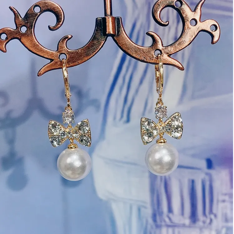 铜合金耳饰 （403号）蝴蝶结韩系千金风