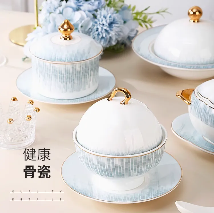 炖盅骨瓷鱼胶隔水炖蒸汤盅煲燕窝糖水蒸蛋碗酒店会所海参翅盅轻奢