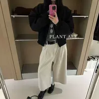 6819•八分白牛 NK# 东大门极简高级感白牛仔八分裤•