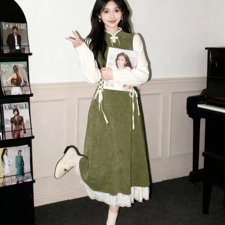 2025年秋冬季新款时尚旗袍国风连衣裙1900