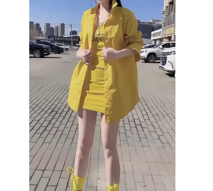 2024春季新款时尚女装网红潮流气质靓丽衬衫外套裙子女幸