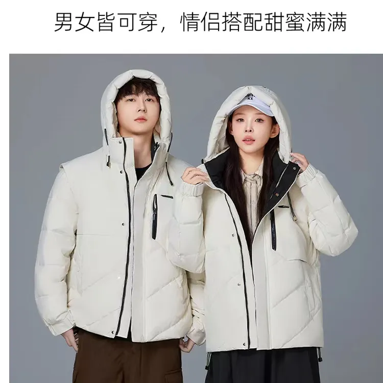 连帽长袖潮流防风型男合格品常规款短款保暖棉服